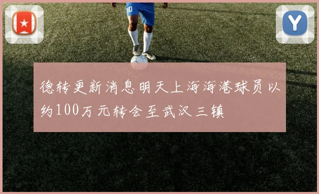 德转更新消息明天上海海港球员以约100万元转会至武汉三镇